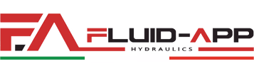تصویر لوگوی رسمی شرکت Fluid-App، نمادی از کیفیت برتر ایتالیایی و تخصص در ساخت شیرآلات و قطعات هیدرولیک.